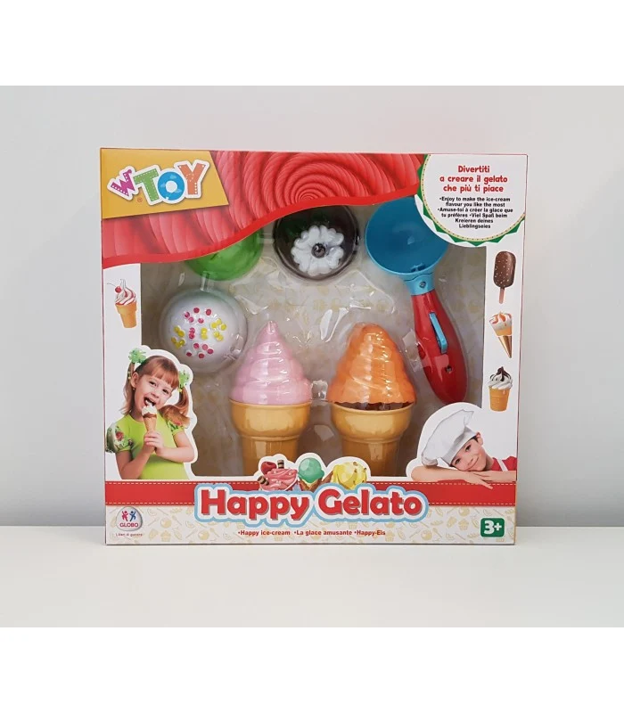 Set Gioco Coni Gelato Con Palline E Cucchiaio 8 Pezzi