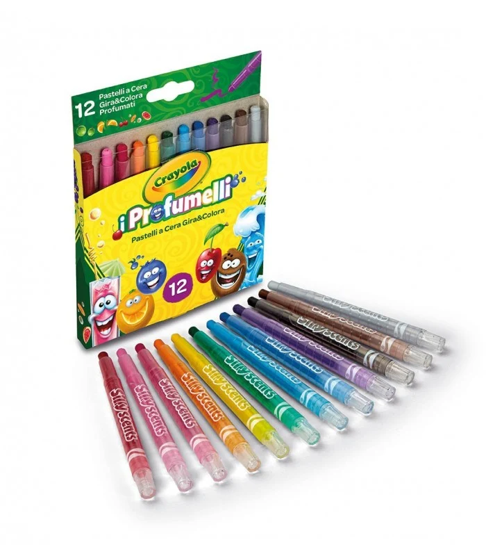 Crayola 12 Pastelli A Cera Gira E Colora I Profumelli
