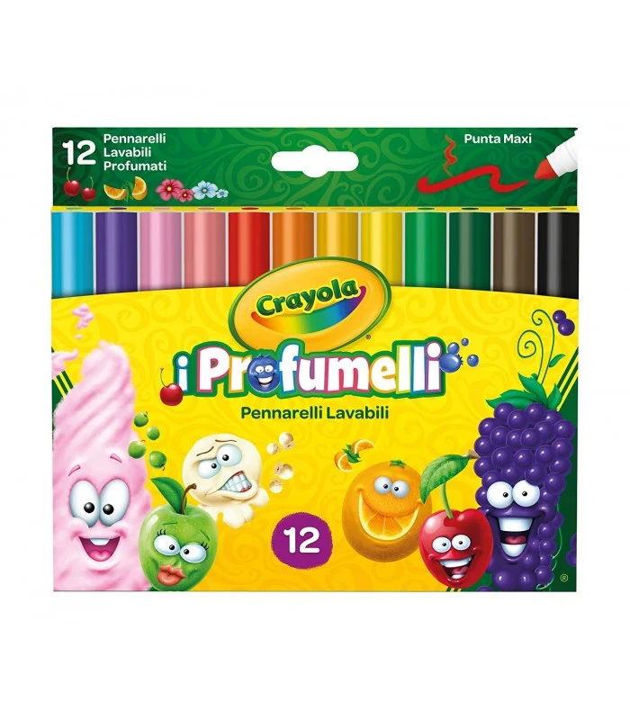 Crayola 12 Pennarelli Lavabili Punta Maxi I Profumelli