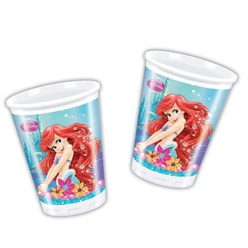 Bicchieri Ariel Sirenetta Disney 8 Pezzi