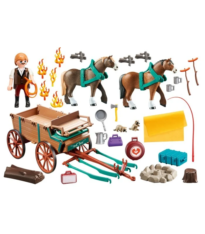 Playmobil 9477 Padre Di Lucky Con Carro