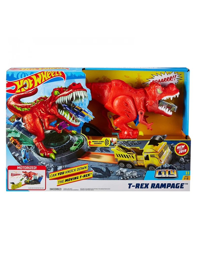 Hot Wheels City Playset Con Lanciatore Assalto Del T-Rex