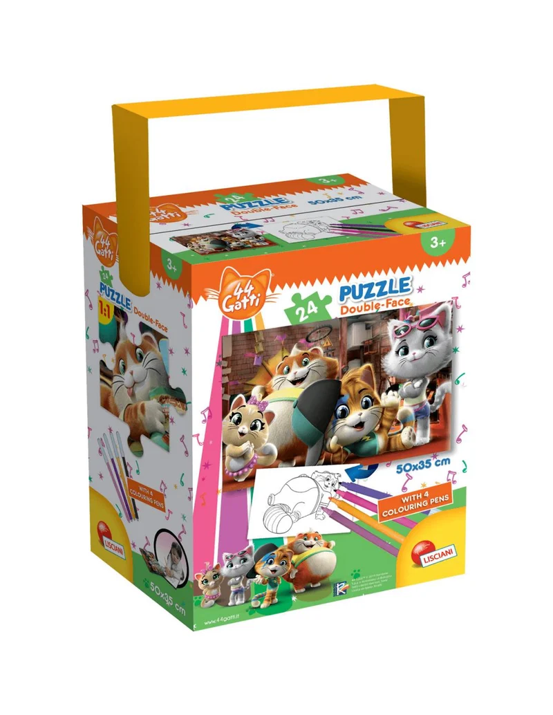 44 Gatti Puzzle 24 Pezzi Con 4 Pennarelli Meow