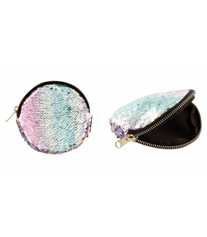 Magic Sequin Portamonete Con Clip Pastel Gradient