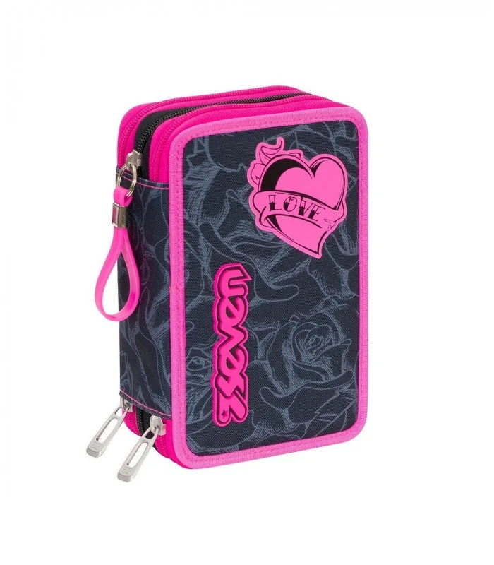 Astuccio 3 Zip Lefleur - Nero