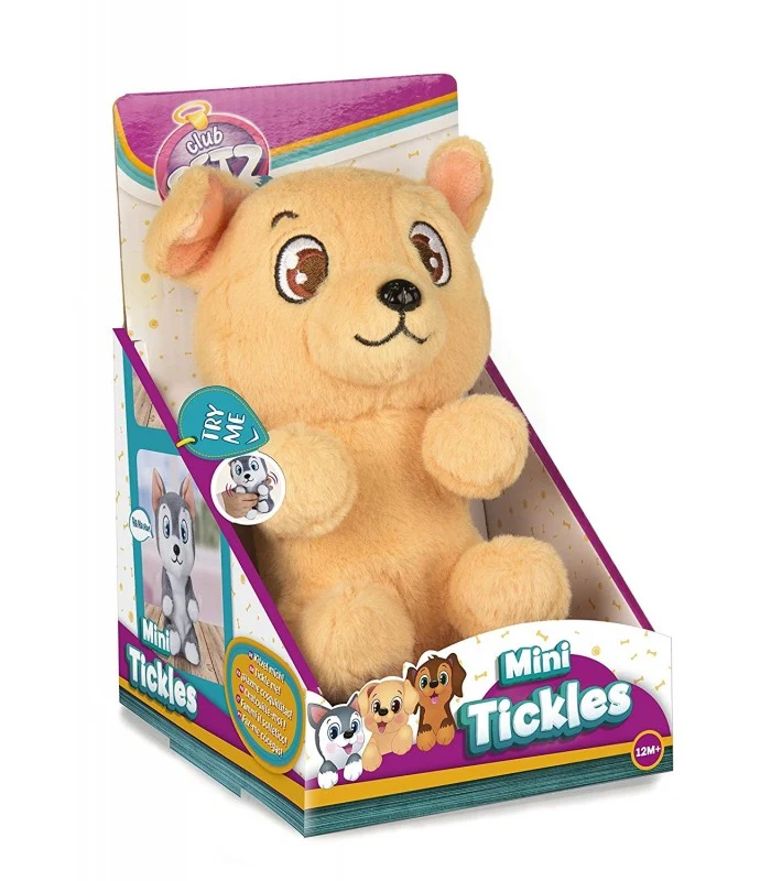Peluche Club Petz Mini Tickles Cane Beige