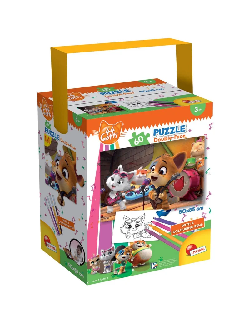 44 Gatti Puzzle 60 Pezzi Con 4 Pennarelli Cats Rock