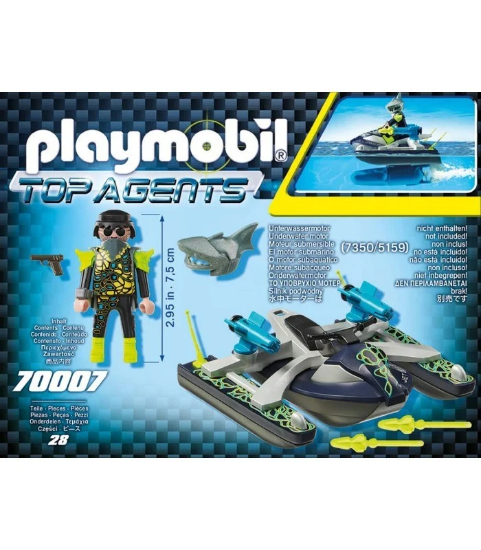 Playmobil 70007 Moto D'Acqua Con Lanciarazzi Del Team Shark