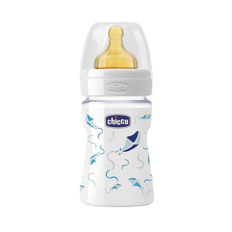 Biberon Benessere In Vetro Chicco 150ml Boy Flusso Normale Caucciã¹