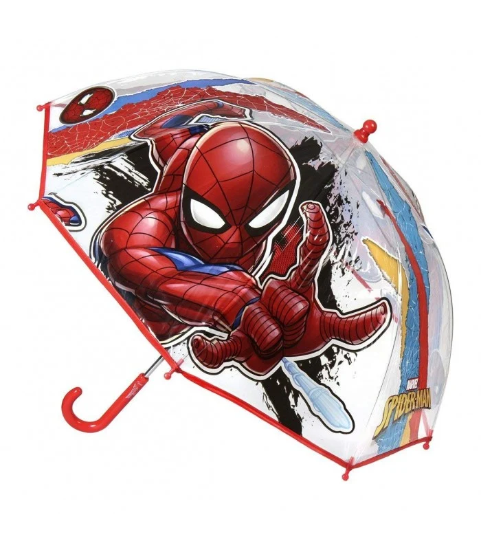 Ombrello Trasparente Manuale Spiderman 45 Centimetri