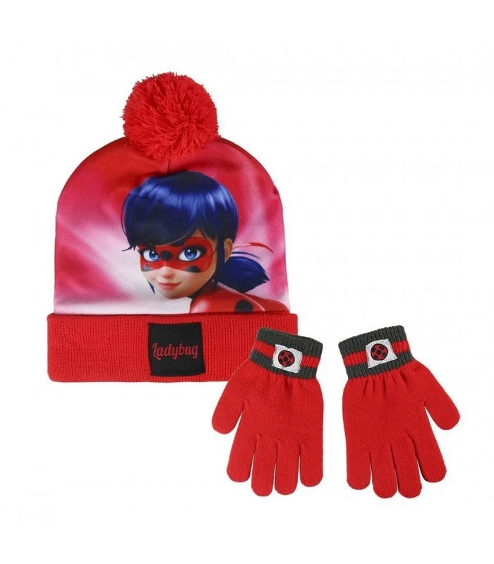 Set Cappello Pompon Con Guanti Lady Bug