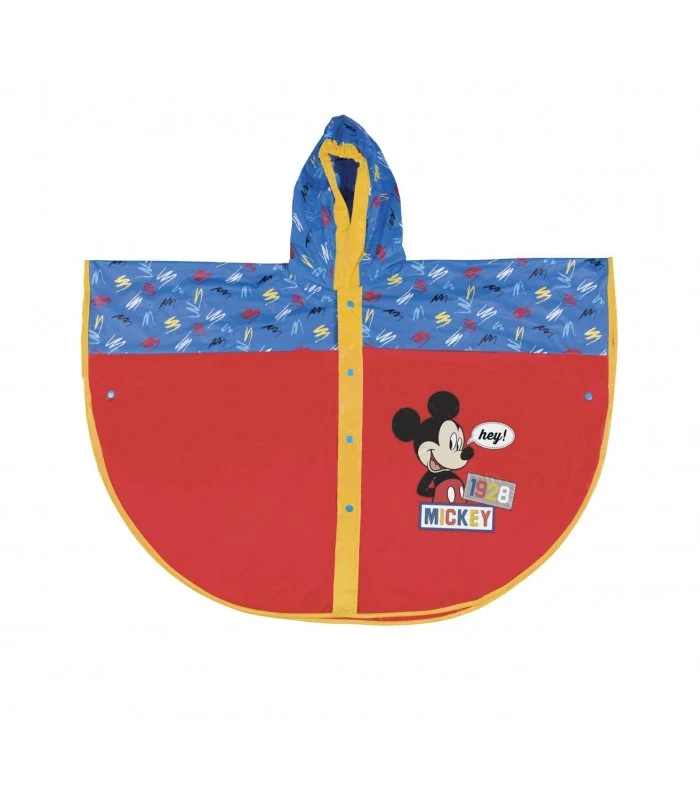 Poncho Pioggia Taglia 6-8 Anni Topolino Rosso