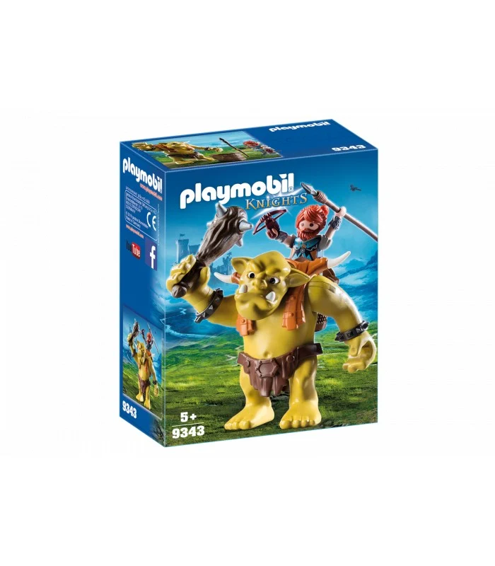 Playmobil 9343 Guerriero Con Troll Gigante
