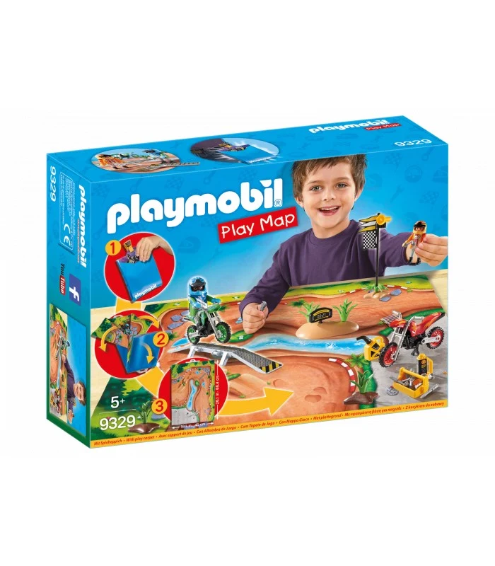 Playmobil 9329 Play Map Gara Di Motocross