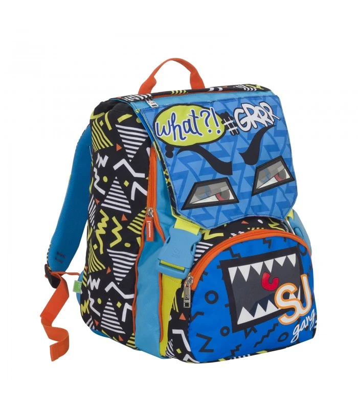 Schoolpack Boy Sj Gang Facce Blu What Grrr