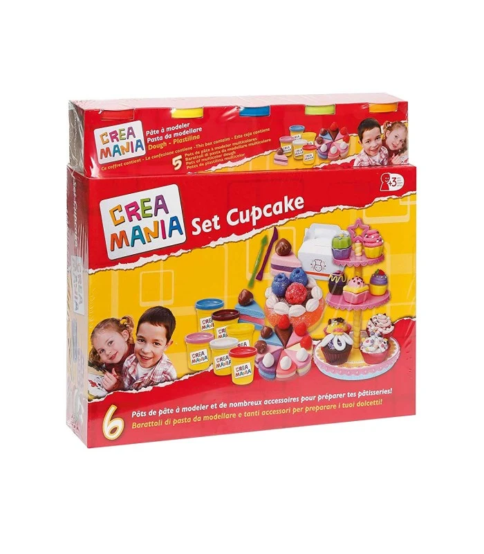 Crea Mania Pasta Da Modellare Set Cupcake Con 6 Barattoli