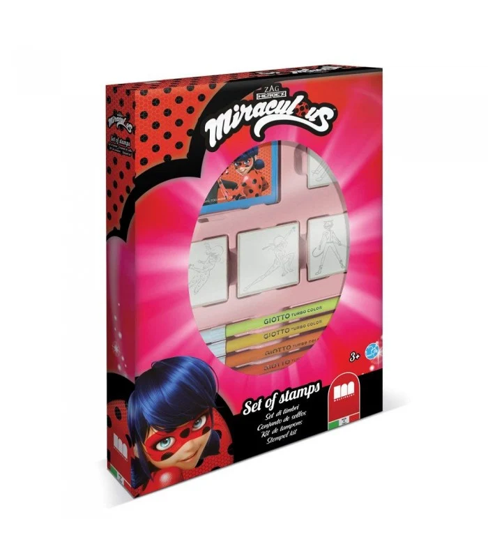 Miraculous Ladybug -Set Di Timbri Per Colorare E Disegnare