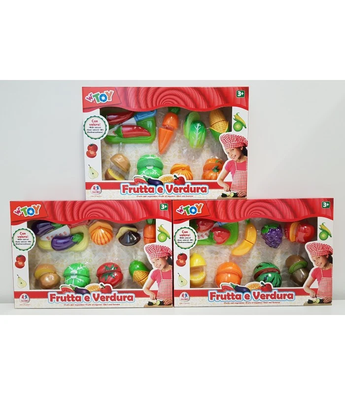 Confezione Frutta E Verdura Con Velcro E Accessori 3 Modelli