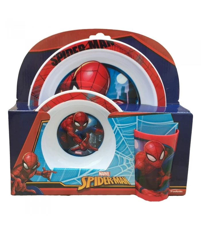 Set Pappa In Melamina 3 Pezzi Spider-Man