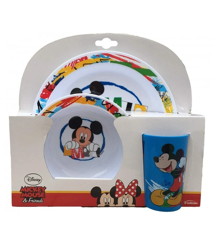 Set Pappa In Melamina 3 Pezzi Mickey Mouse