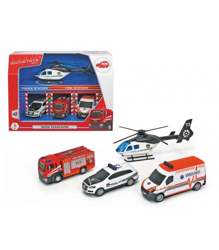 Sos Garage Con 4 Veicoli D'Emergenza