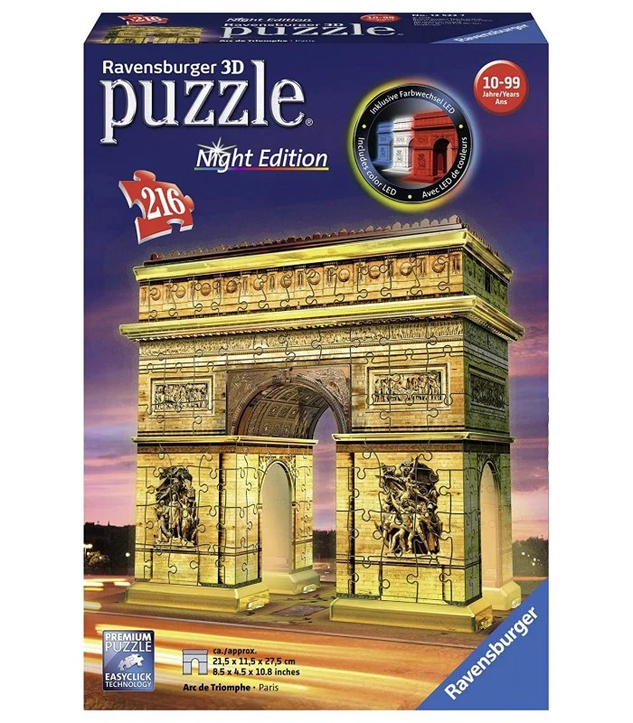 Puzzle 3d Arco Di Trionfo Di Notte 216 Pezzi