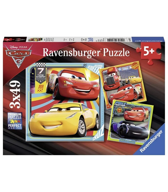 Puzzle Cars 3 Leggende Della Pista 3 X 49 Pezzi