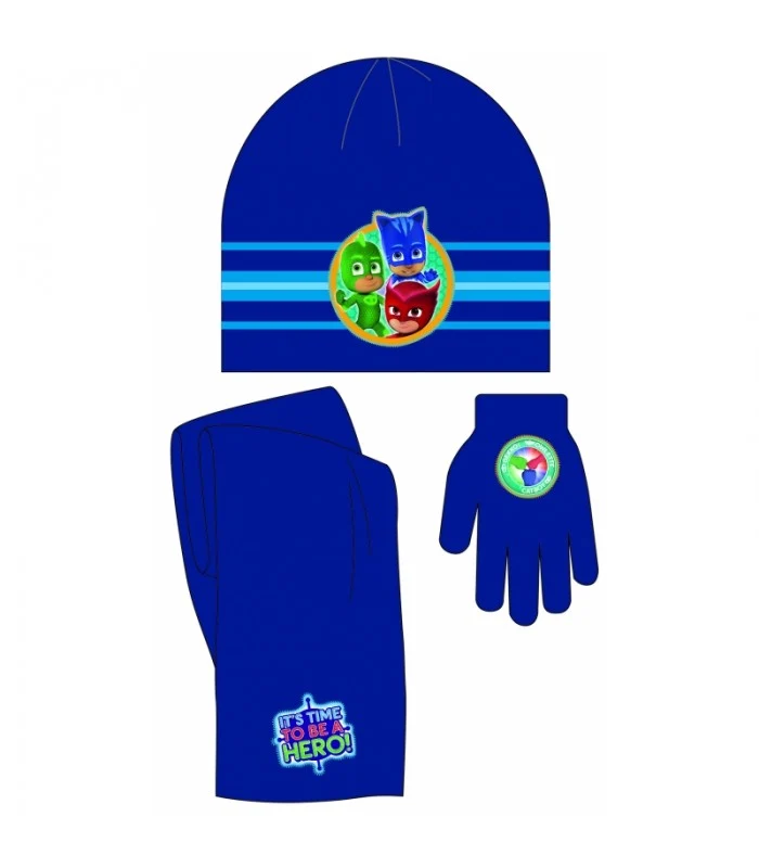 Pj Masks Set Invernale Cappello Guanti E Sciarpa Blu