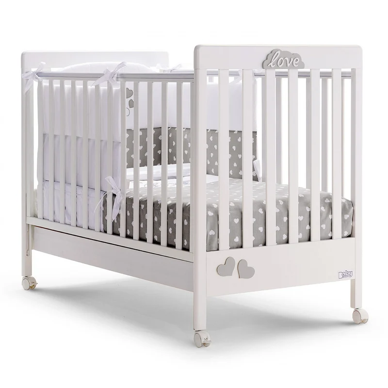 Lettino Baby Fashion Love Bianco Grigio