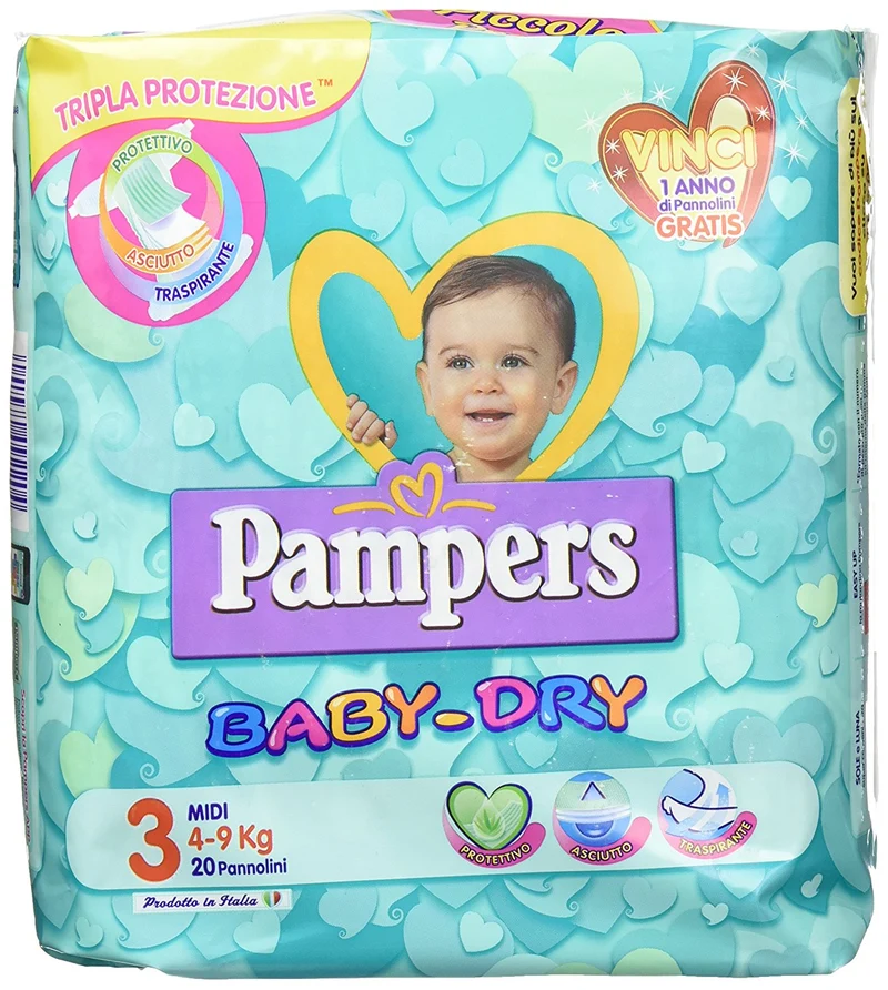 Pannolini Pampers Baby Dry Midi 4-9 Kg Misura 3 (20pz)