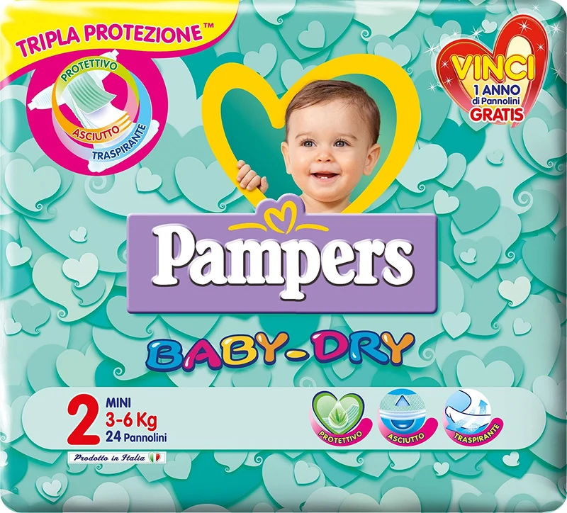 Pannolini Pampers Baby Dry Mini 3-6 Kg Misura 2 (24pz)