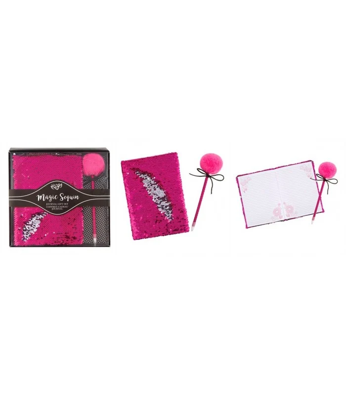 Magic Sequin Set Regalo Il Tuo Diario Fantasia Rosa E Argento