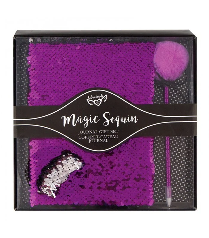 Magic Sequin Set Regalo Il Tuo Diario Fantasia Viola E Argento