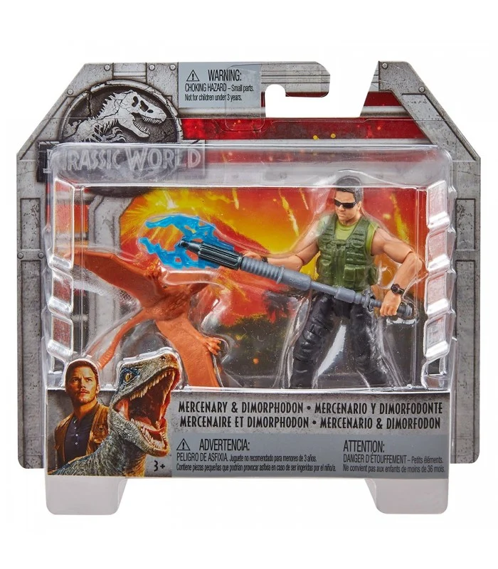 Jurassic World Personaggio - Mercenario E Dimorphodon