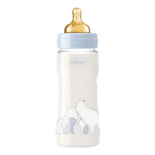 Chicco Original Touch Biberon, Bimbo, Flusso Regolabile, Azzurro, 330 Ml