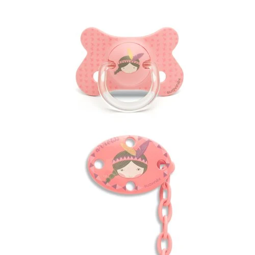 Set Succhietto Suavinex Anatomico Silicone Con Catenella 4-18m+ Fusion Indiano Girl