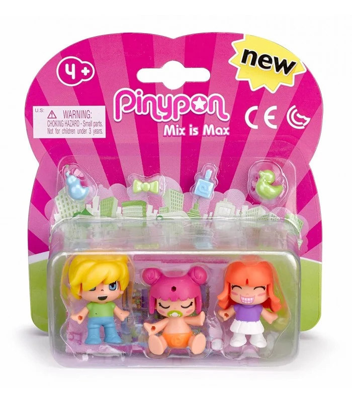 Pinypon Confezione Con 3 Personaggi Kids E Babies
