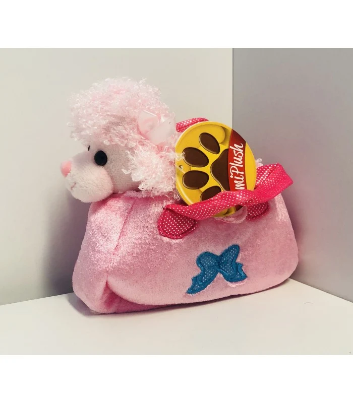 Peluche Cagnolino In Borsetta Rosa 17 Cm