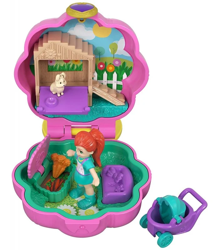 Polly Pocket - Mini Giardino Con Cucciolo Tascabile