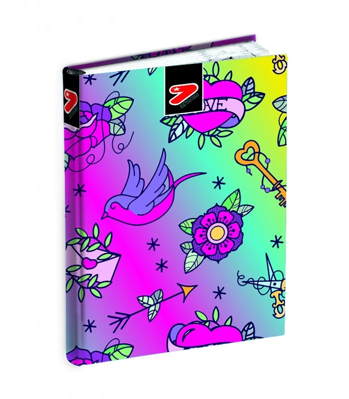 Diario Standard 16 Mesi Seven Girl The Double Multicolore Love