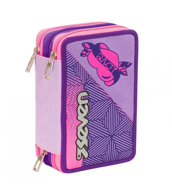 Astuccio 3 Zip Seven Rebel Girl Viola