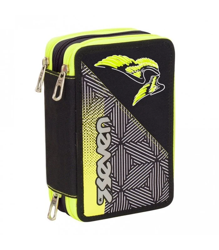 Astuccio 3 Zip Seven Rebel Boy Nero