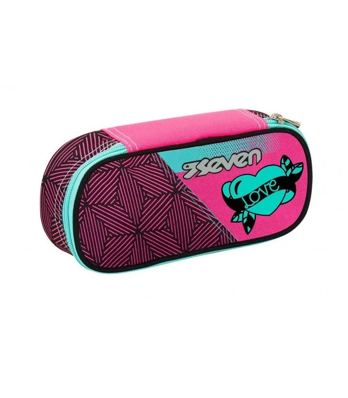 Astuccio Ovale Round Plus Seven Rebel Girl Rosa E Nero