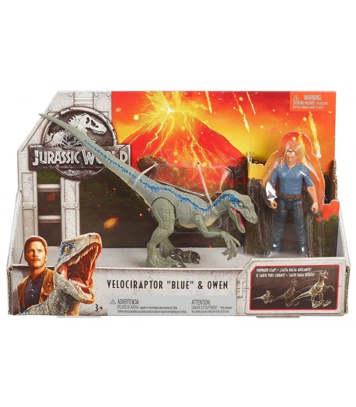 Jurassic World Story Pack- Velociraptor Blue Con Owen