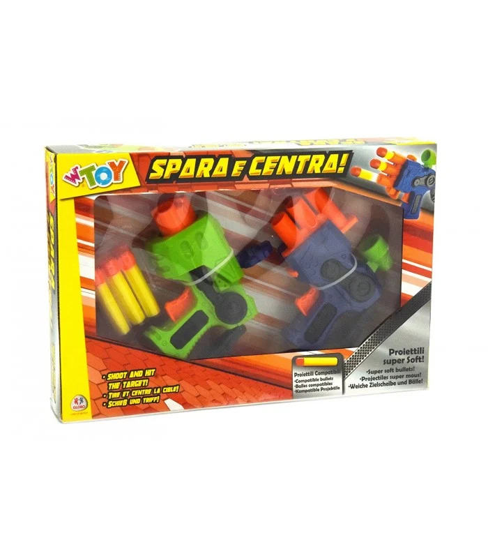 Pistola Spara Dardi 2 Pezzi Con 6 Proiettili