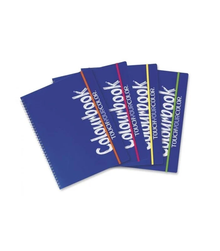 Quaderno Colourbook Maxi A4 Spirale Blue Con Elastico Rigo 5 Millimetri