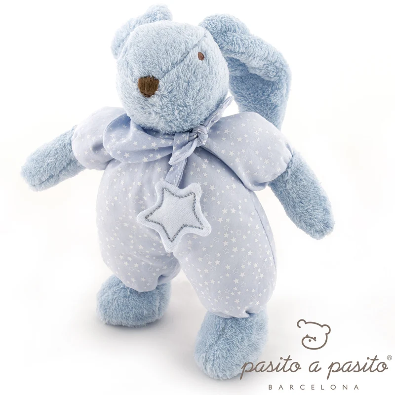 Coniglietto Peluche Pasito A Pasito Celeste