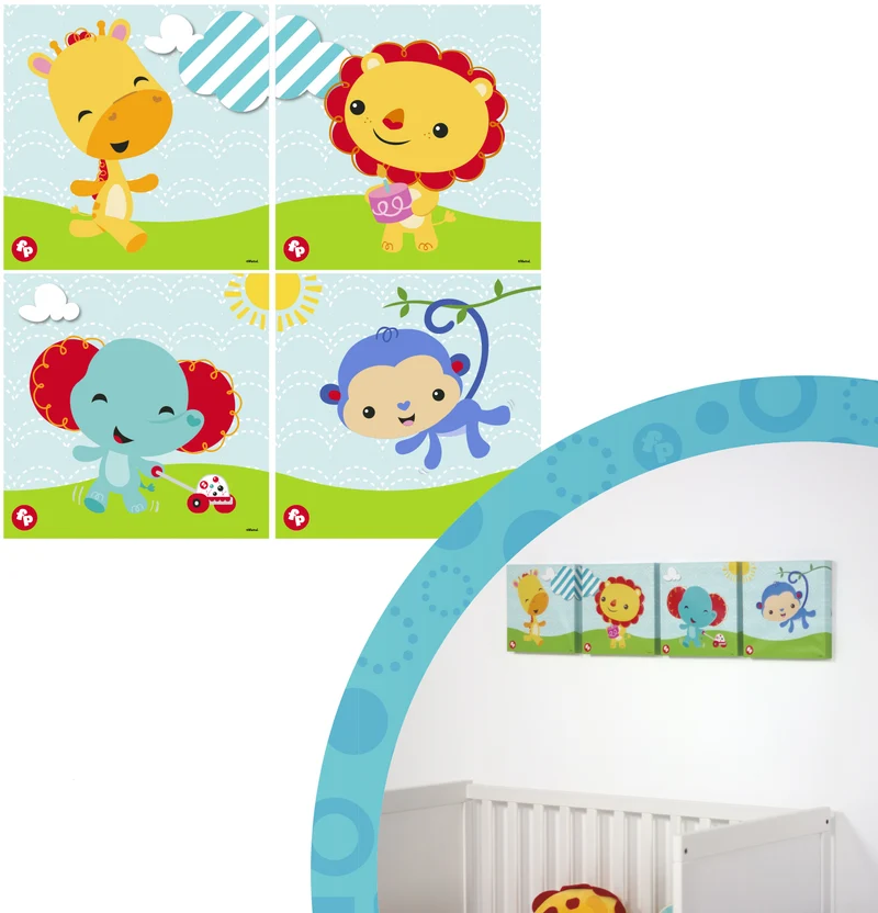 Set 4 Quadretti Da Muro Fisher Price