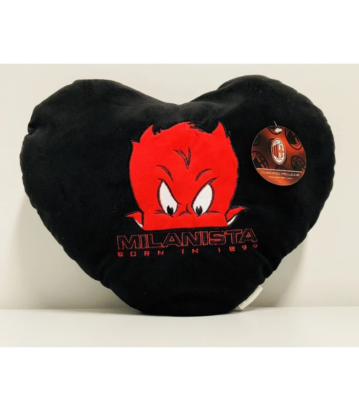 Cuscino A Cuore Nero Ac Milan