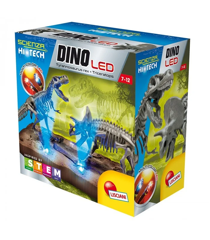 Scienza Hi-Tech Dinosauri Led T-Rex Con Triceratops
